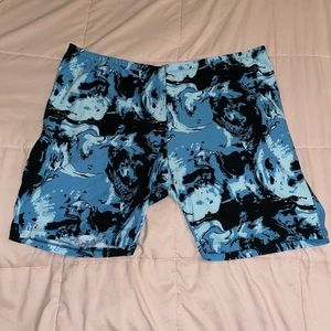 Blue Marble Biker Shorts-2X